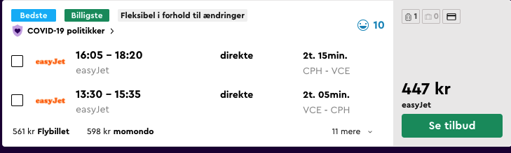 rejsetilbud vendig sommerferie fly