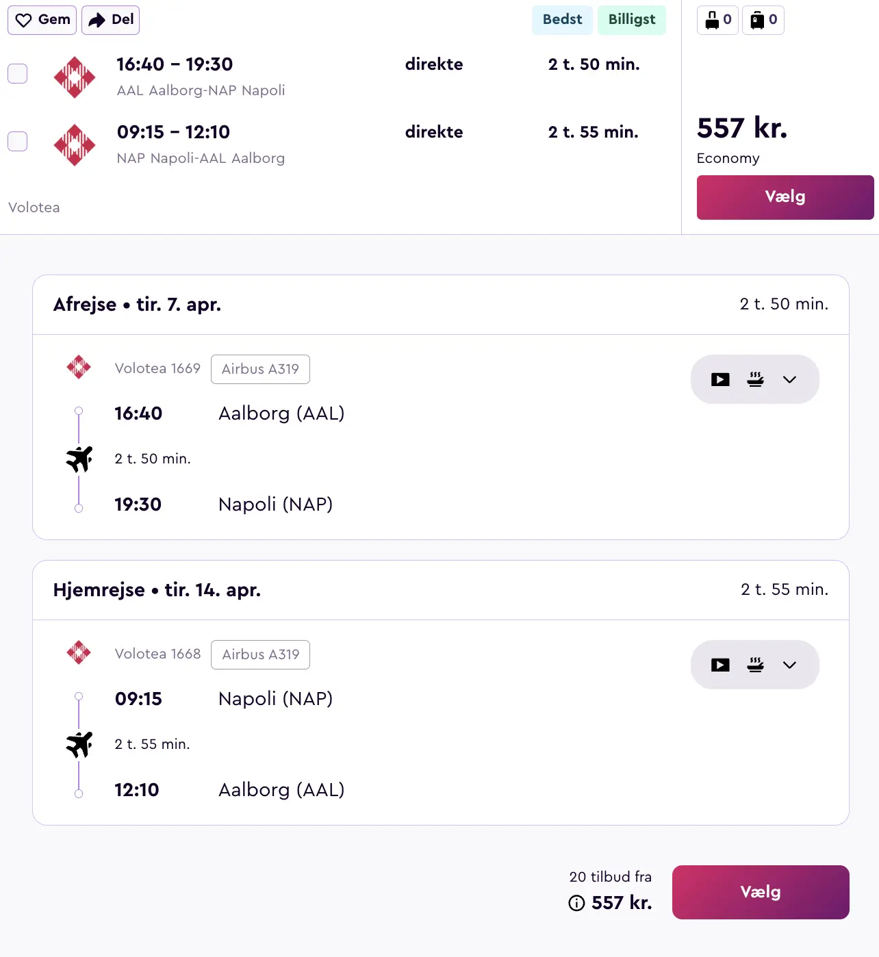 Billede af rejsetilbuddet Rejsetilbud: Aalborg - Napoli direkte fly, 1 uge i april fra 557 kr.